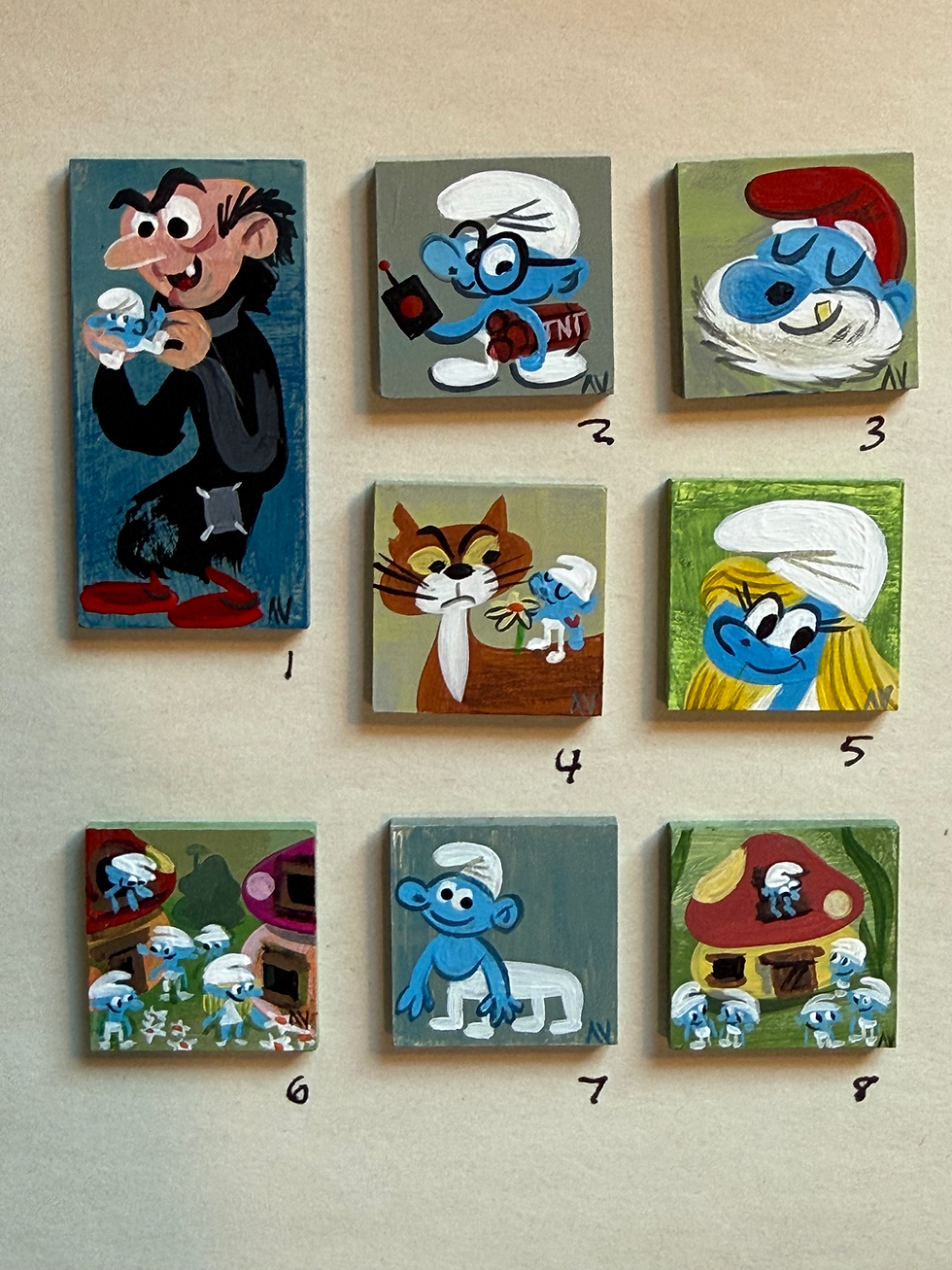 Thumbnail: smurfs tiny paintings