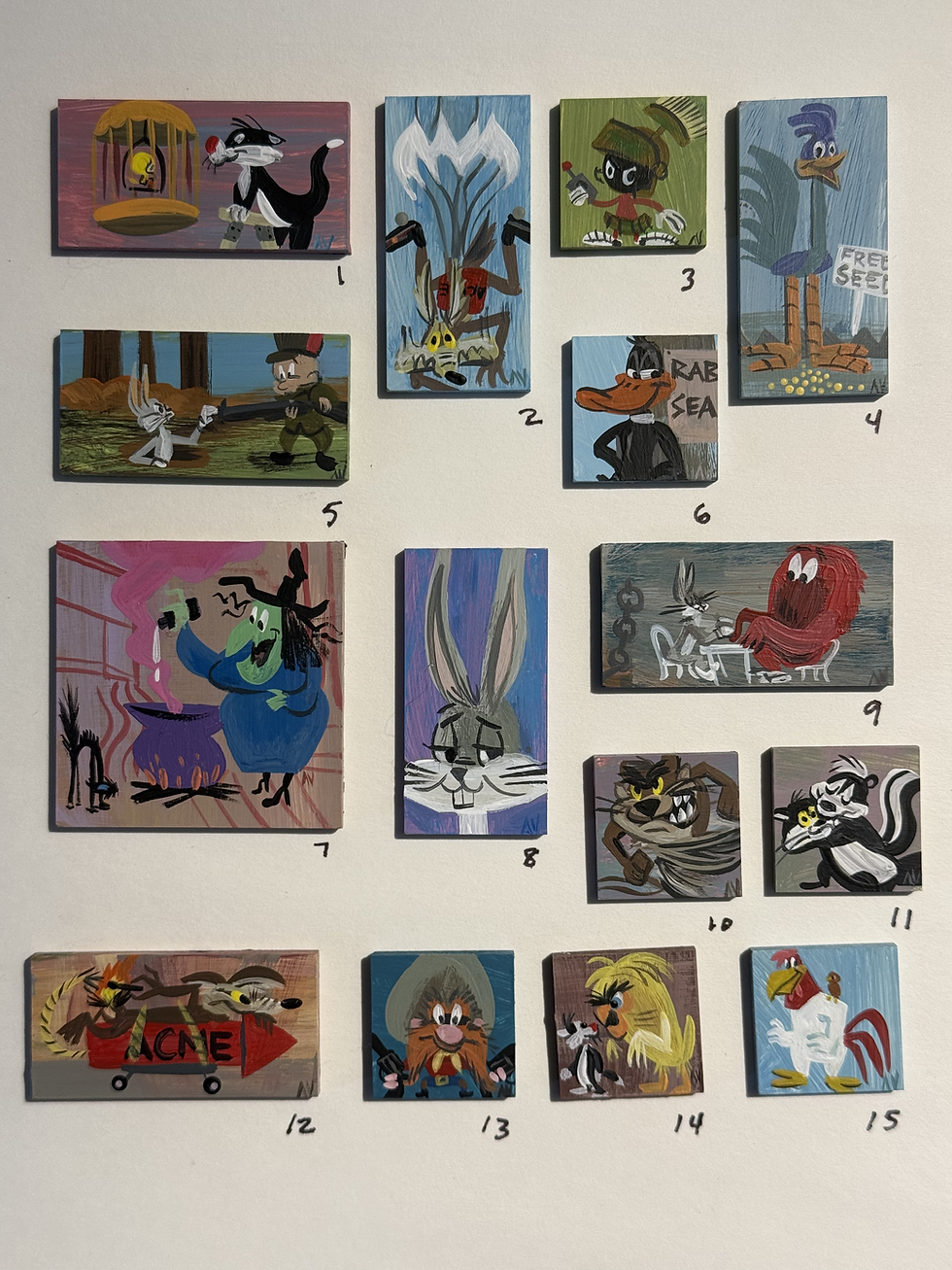 Thumbnail: thats all folks tiny paintings