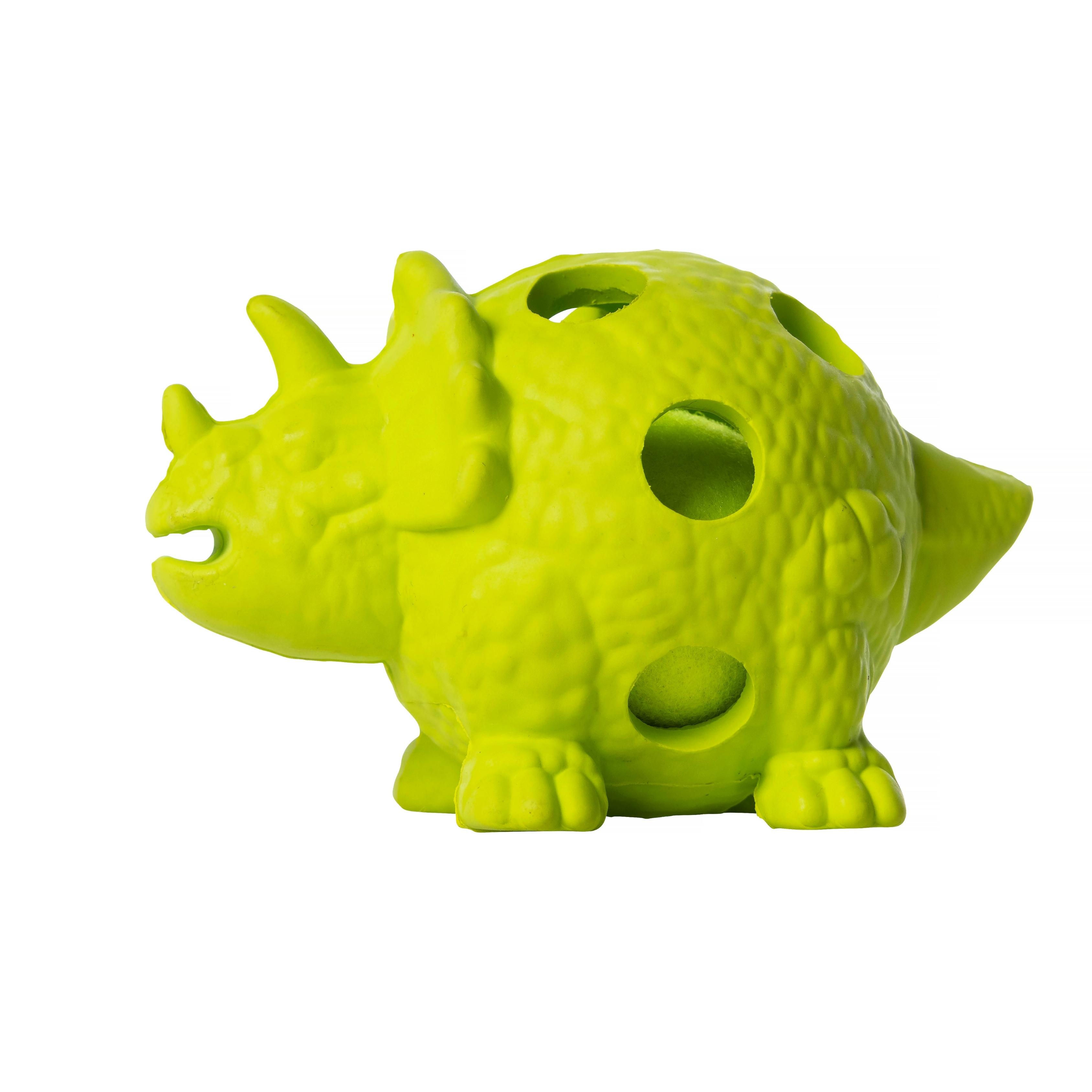 Triceratops Rubber Ball - Green