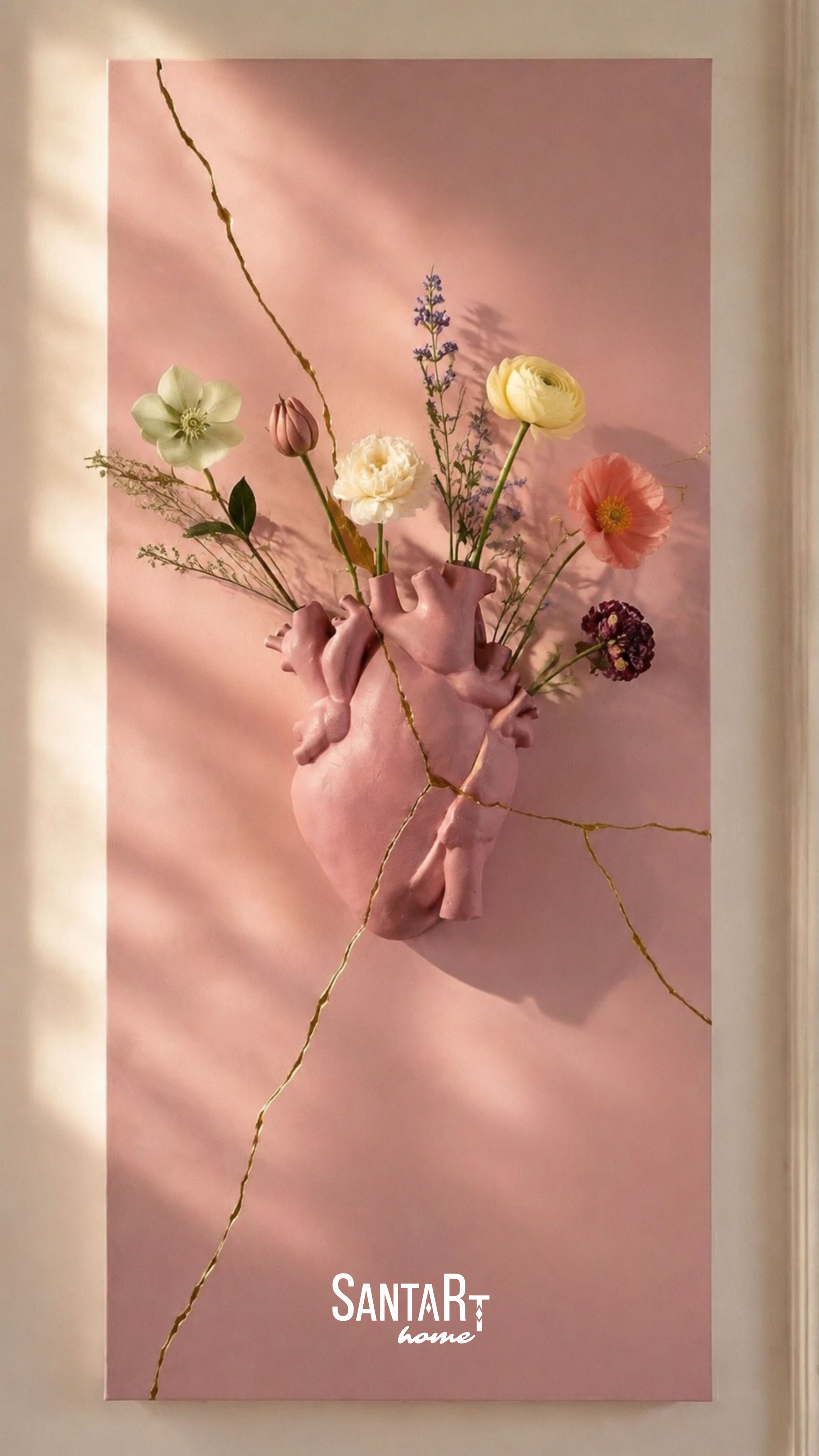 Quadro cuore anatomico rosa
