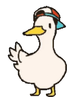 Duck with a backwards baseball cap