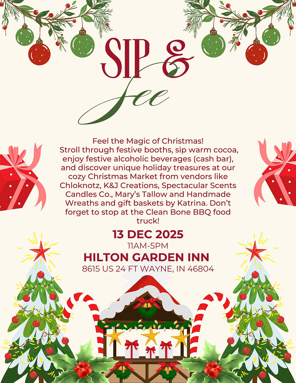 Sip and See Christmas Vendor Event