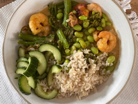 Satay Prawn Curry Traybake