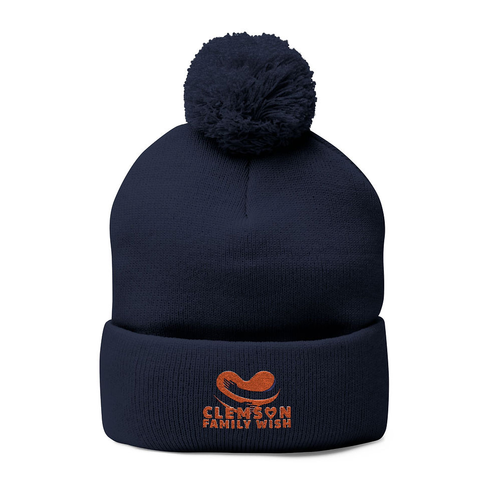 Thumbnail: Pom-Pom Cap w/ Embroidery - The Official Clemson Family Wish Logo