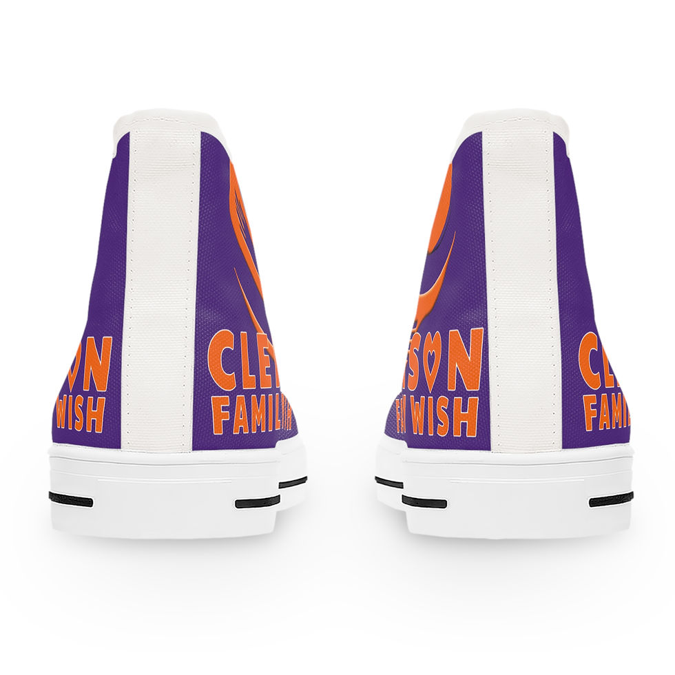 Thumbnail: Custom Clemson High Top Sneakers - Purple & Orange Sporty Fan Shoes