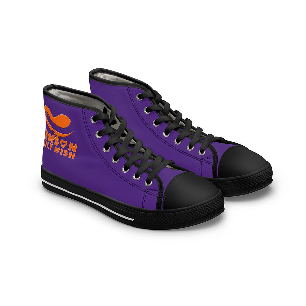 Thumbnail: Custom Clemson High Top Sneakers - Purple & Orange Fans