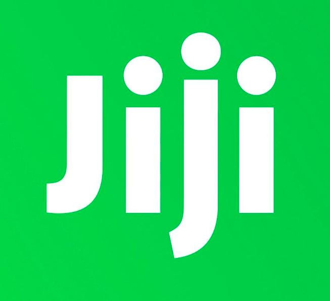 White text "Jiji" on a vibrant green background. The letters have stylized dots, creating a modern and lively design.
