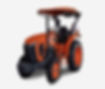 Orange KUBOTA tractor with canopy and large black tires on a white background. "Kubota L2501" text visible on the side. Sturdy and robust design.
