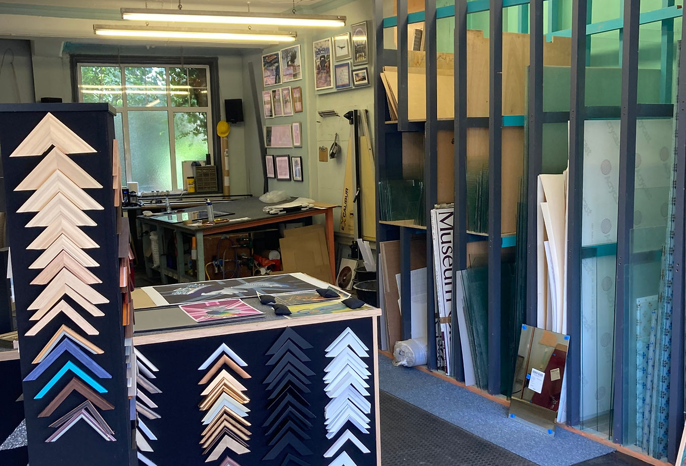 The images is of our workshop, where all our quality bespoke picture frames are made.