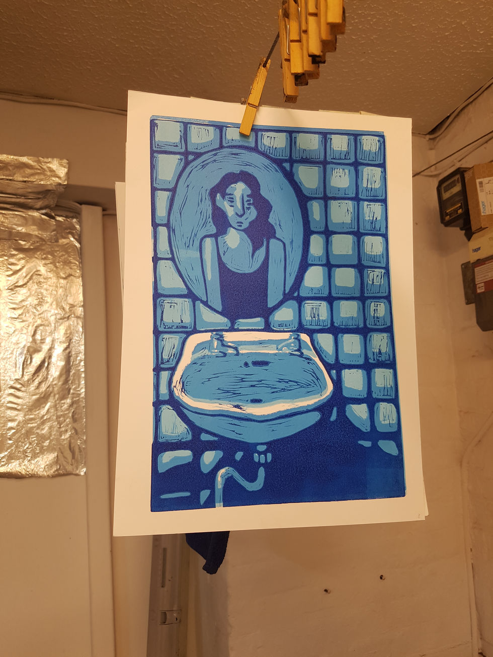 Staring back at myself
Linocut Print