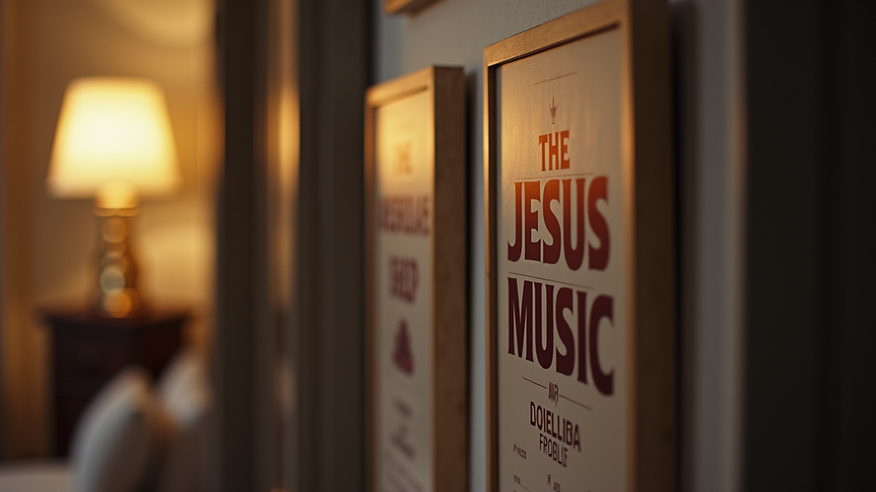 Eye-level view of a movie poster for "The Jesus Music"