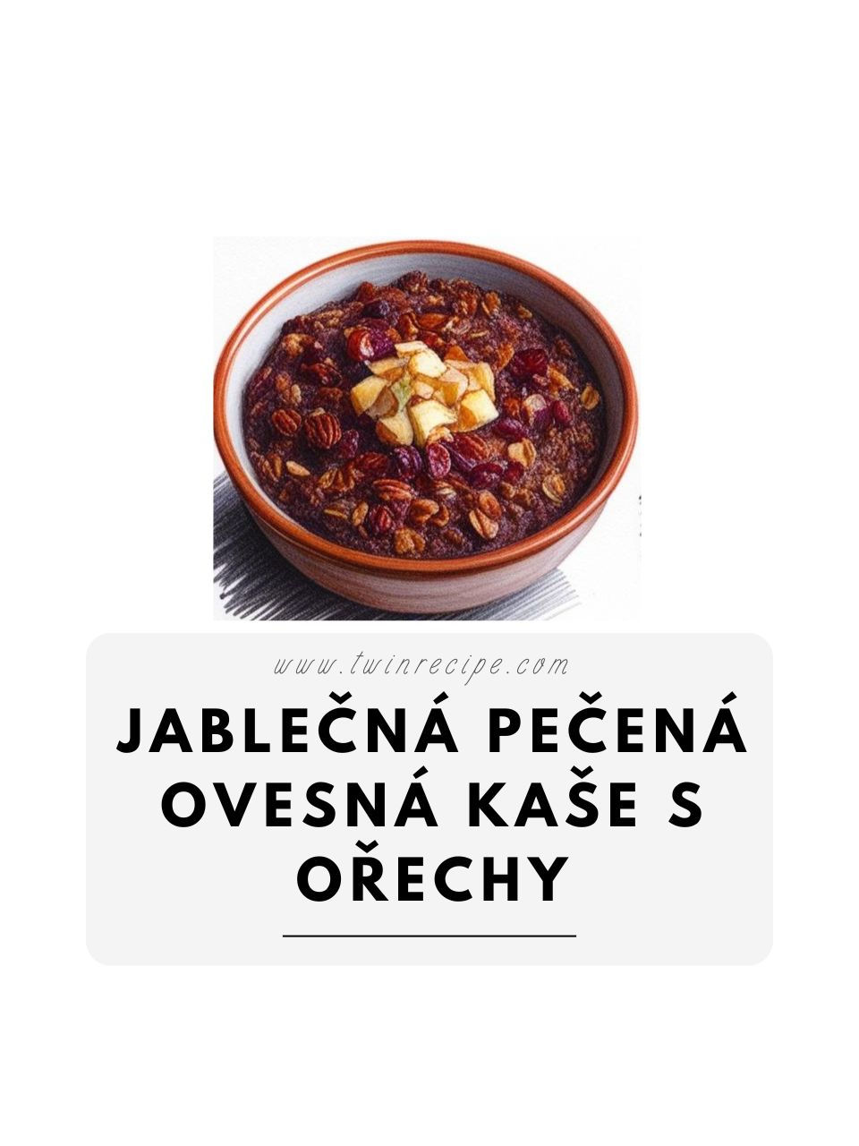 Jablečná pečená ovesná kaše s ořechy