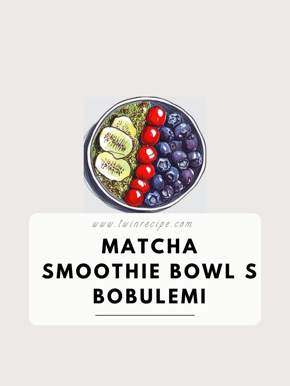 Matcha smoothie bowl s bobulemi