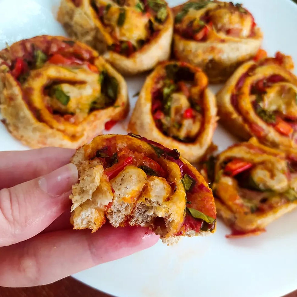 Pizza šneci z kynutého těsta
