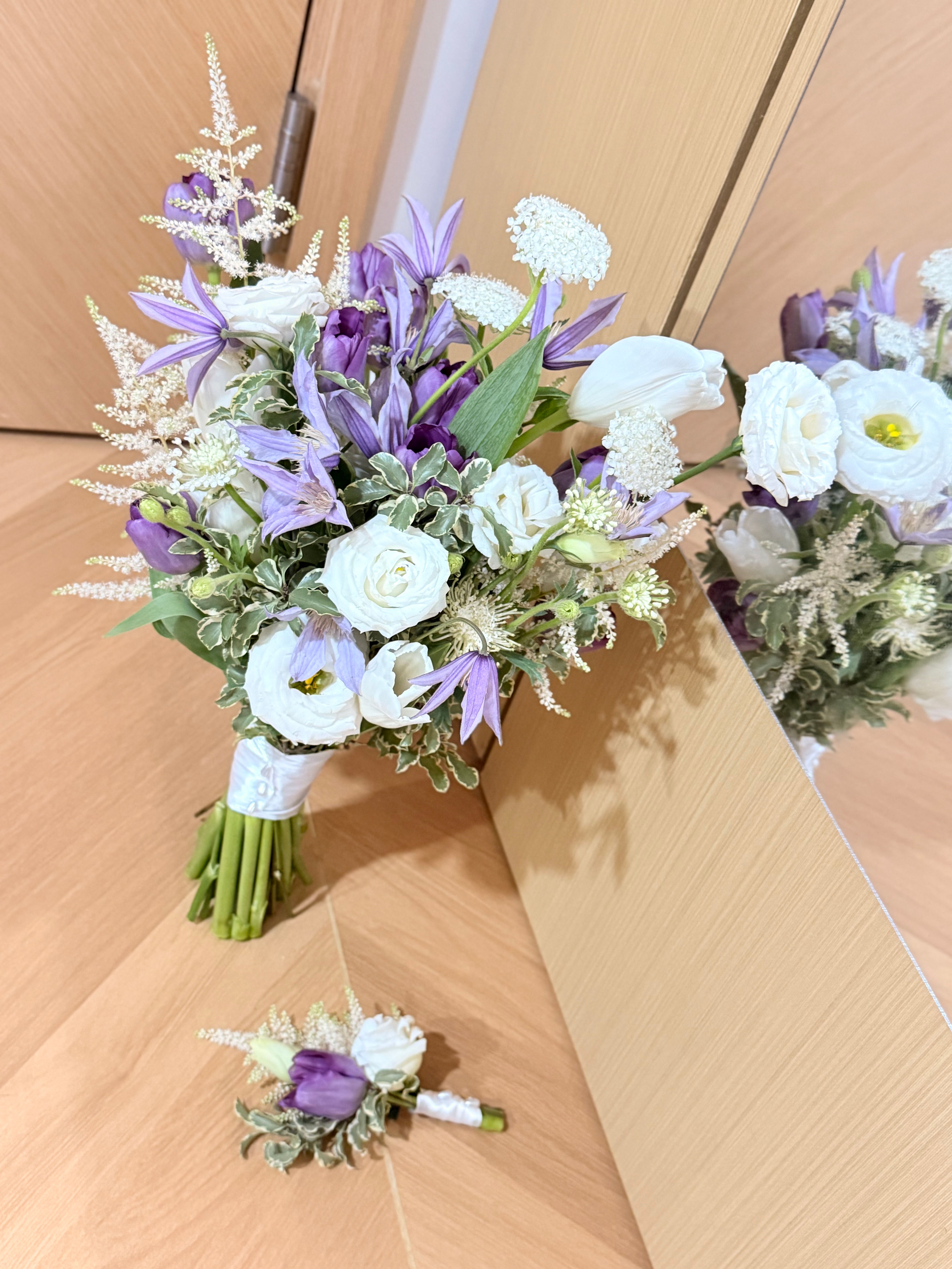 紫色系韓式田園風花球