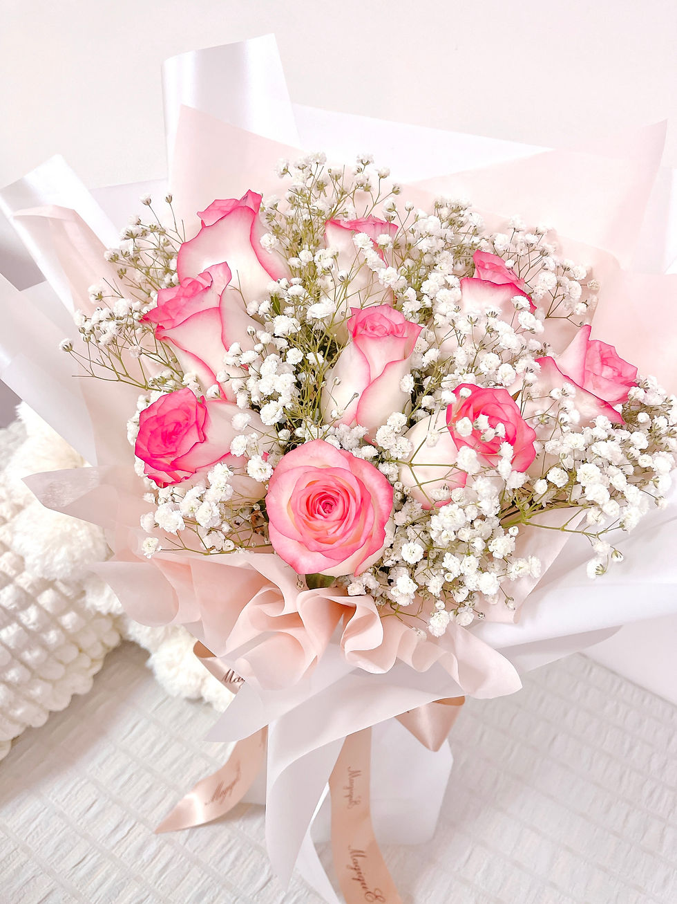 縮圖：牛奶妹玫瑰鮮花花束