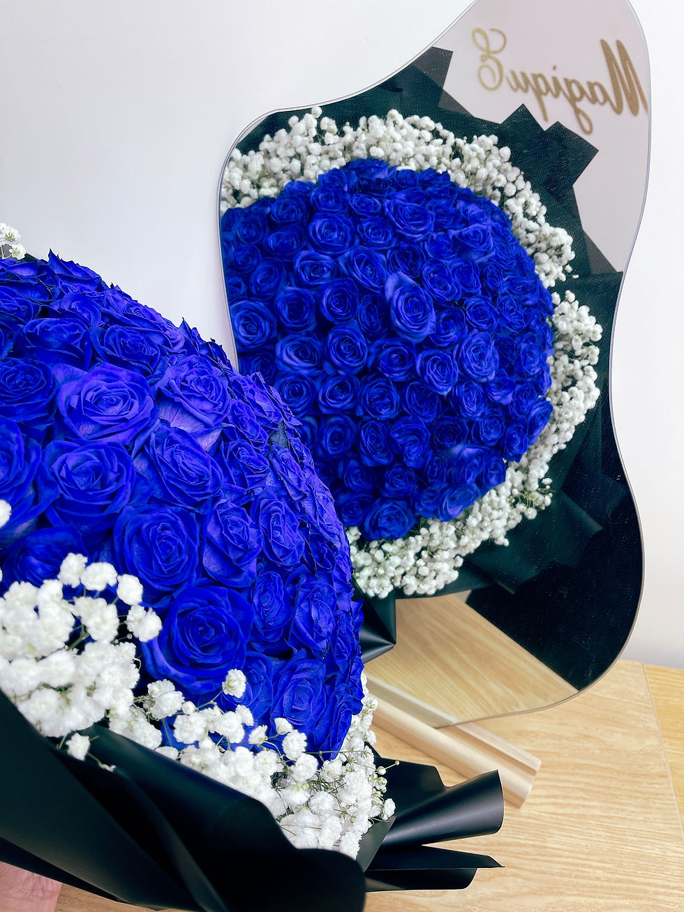 縮圖：99枝肯亞藍玫瑰鮮花花束