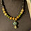 Thumbnail: Natural Wood & Stone Pendant Necklace-Green