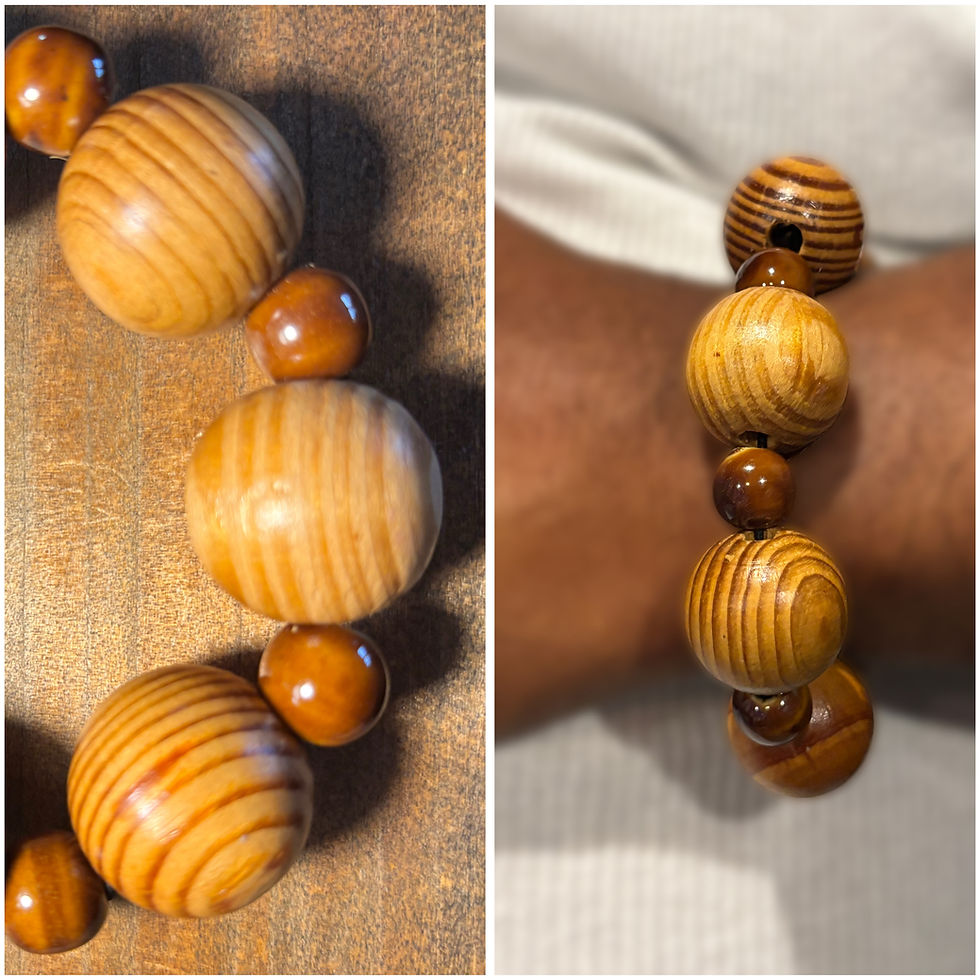 Men's Natural Wood Beaded Bracelet