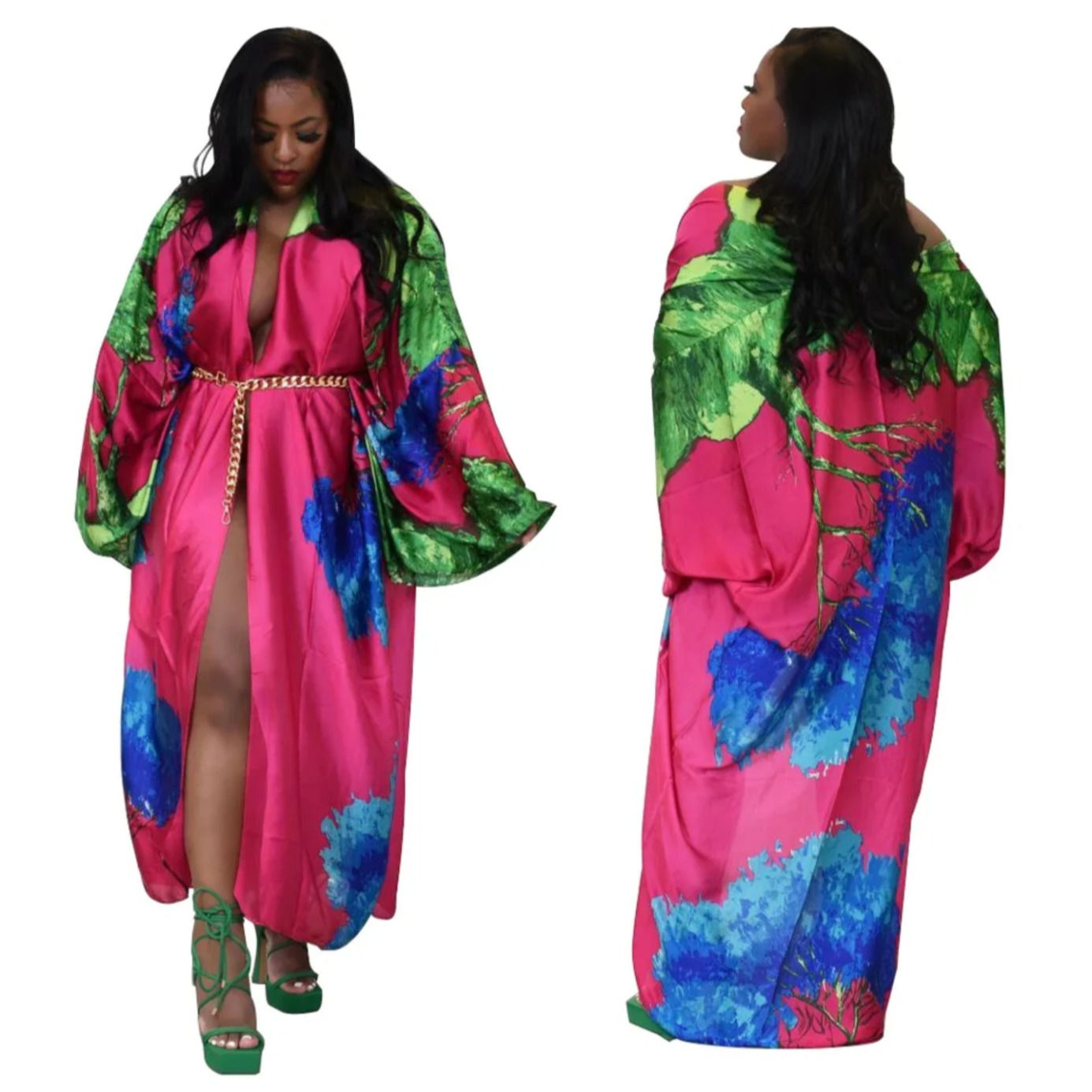Hot Pink Floral Kimono