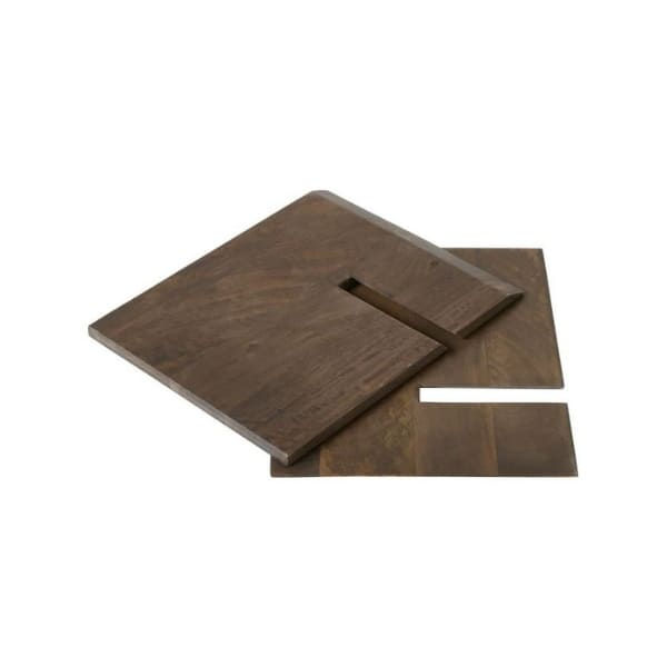 Miniature : Porte-livre en bois de manguier teint couleur noyer