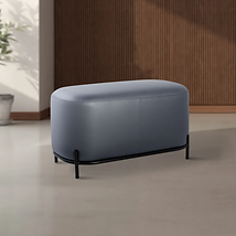 Pender Pin Leg Vegan Faux Leather Short Bench - Midnight Blue.png