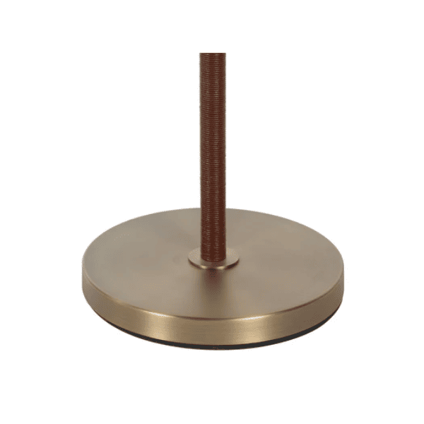 Miniature : Lampe sur pied, Elea, cuir végétalien,  laiton plaqué antique brossé foncé, Dia -16 po x 61 po H