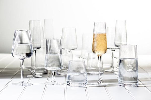 Miniature : Flute à champagne en verre fluté