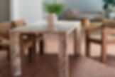 Table salle à manger en marbre panthère tons chaleureux 6 places Segment