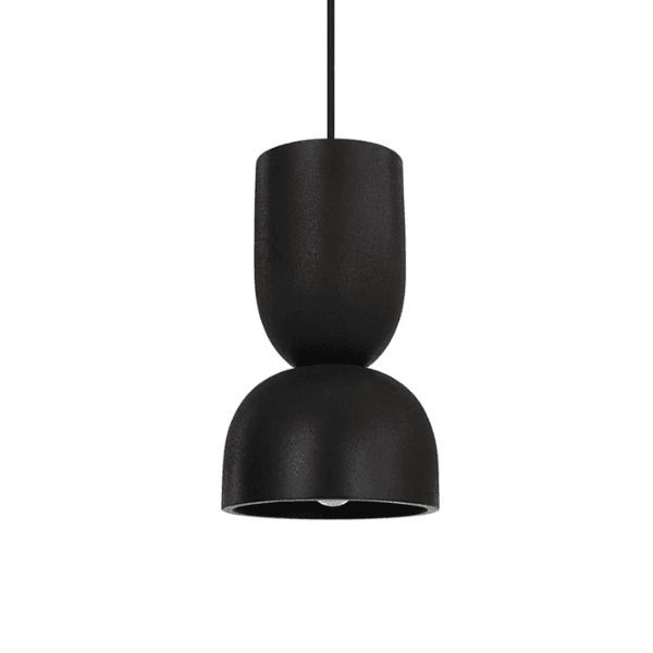 Miniature : Luminaire suspendu, Caen, noir texturé en ciment