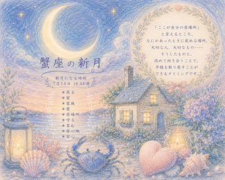 ☆今日は「蟹座」で起こる新月です☆
