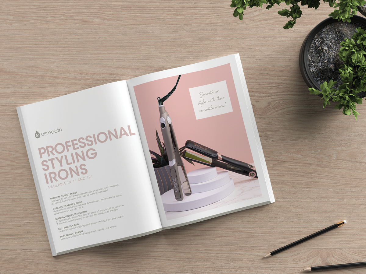 Haircare product catalog design