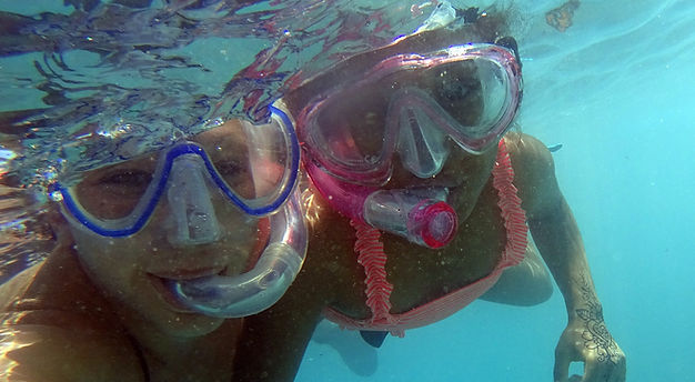 Mask and snorkels in Crete, on Rethymnon and towards Plakias. From boat or beach