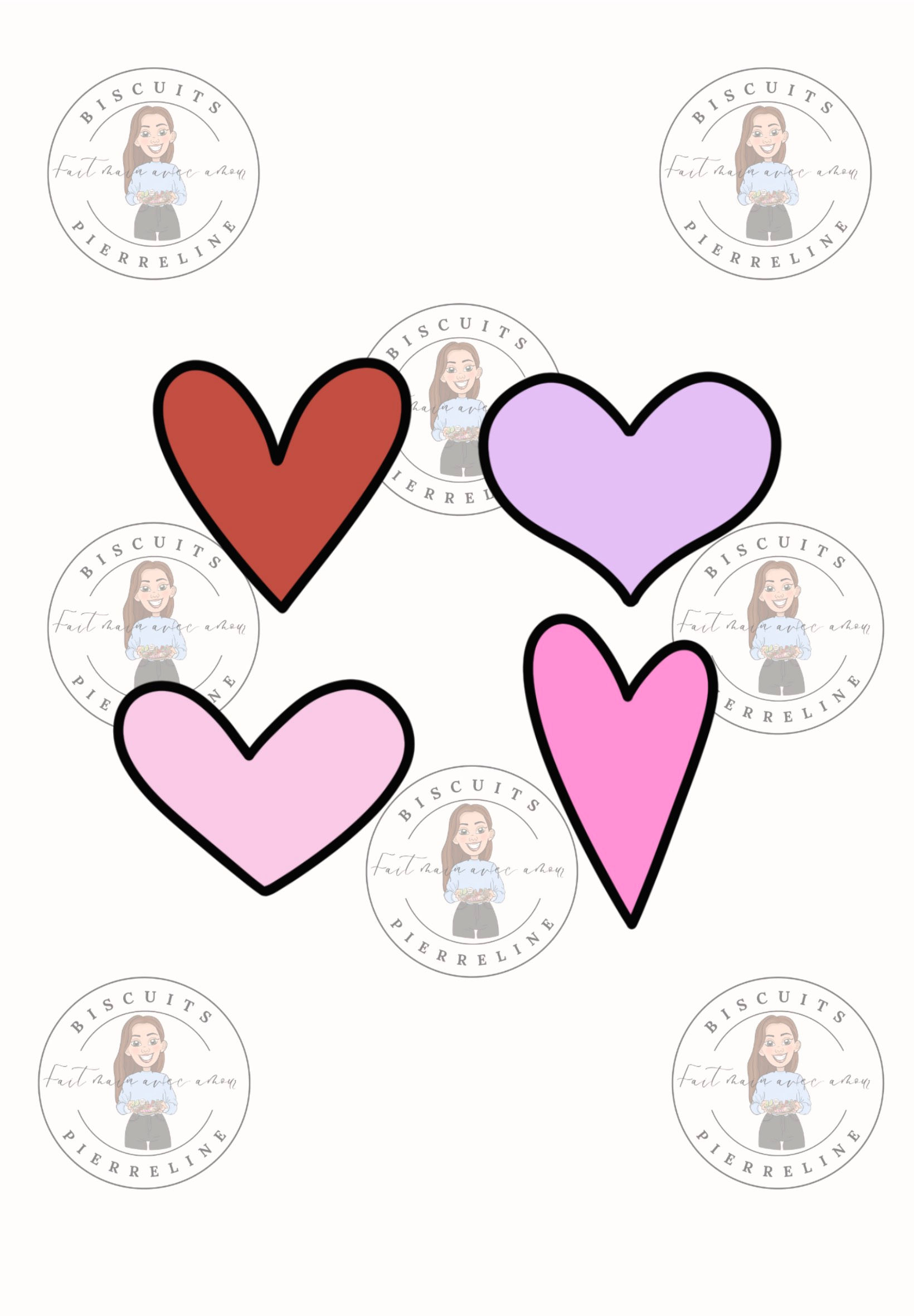 Set d'emporte-pièces quatre cœurs