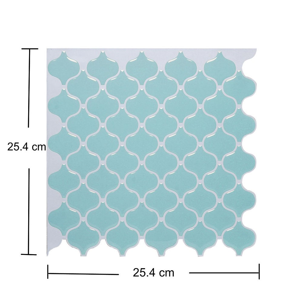 Thumbnail: Anti Mold Decor Stick on Backsplash Gray Arabesque Removable Peel and Stick Tile