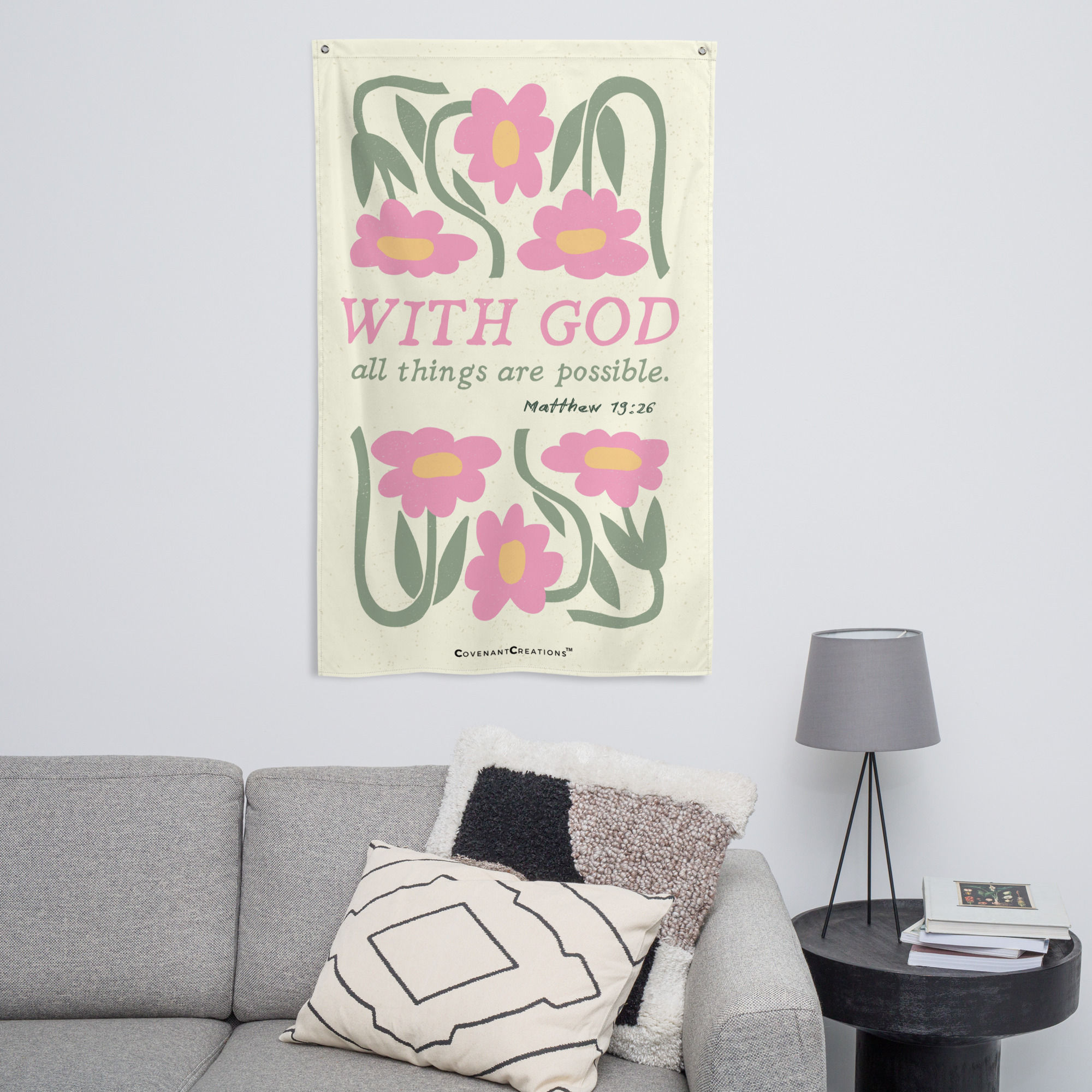 “With God All Things Are Possible” – Matthew 19:26 Wall Banner