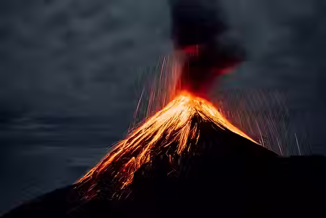erupting volcano