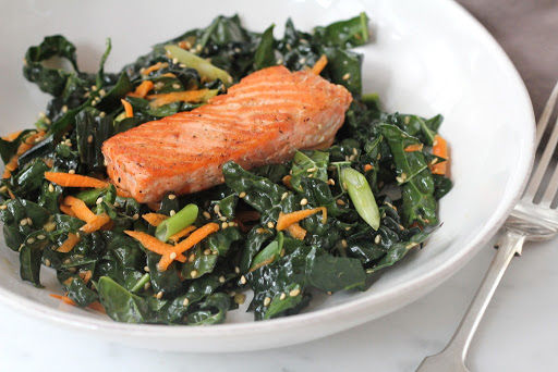 Salmon Meal served + Veggies & Couscous