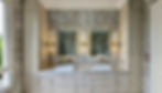 Double vanity bathroom with grey marble