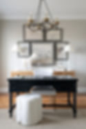 Home office with black and white decor