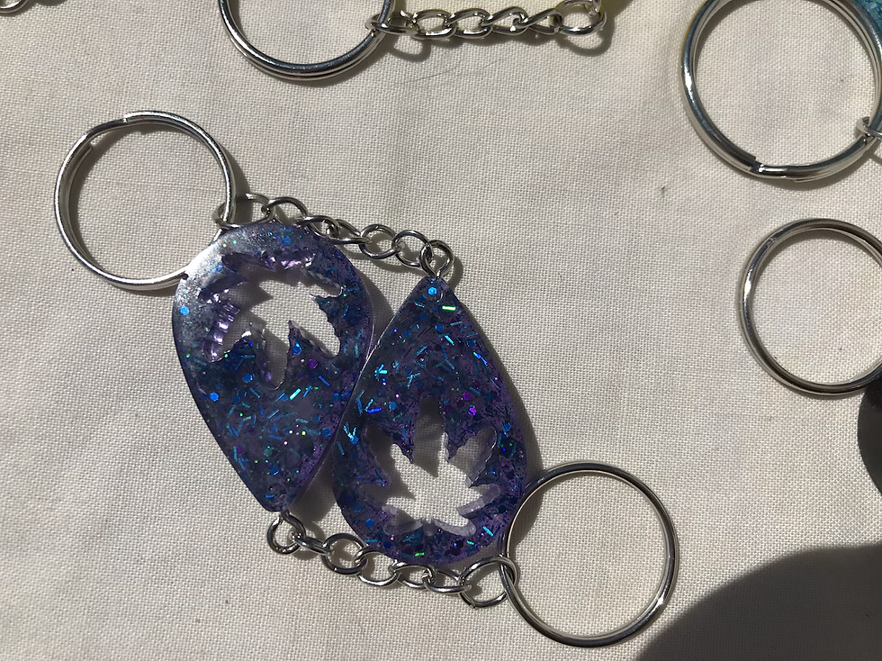 Thumbnail: Hand made resin key chains. Pot leaf, hand, and customizable fun shapes. 