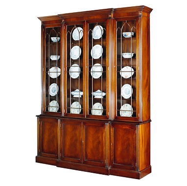 Mahogany Breakfront Bookcase with Astragal Glazing