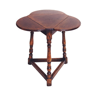 Oak Folding Trefoil Table
