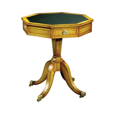 Karelian Birch Octagonal Drum Table