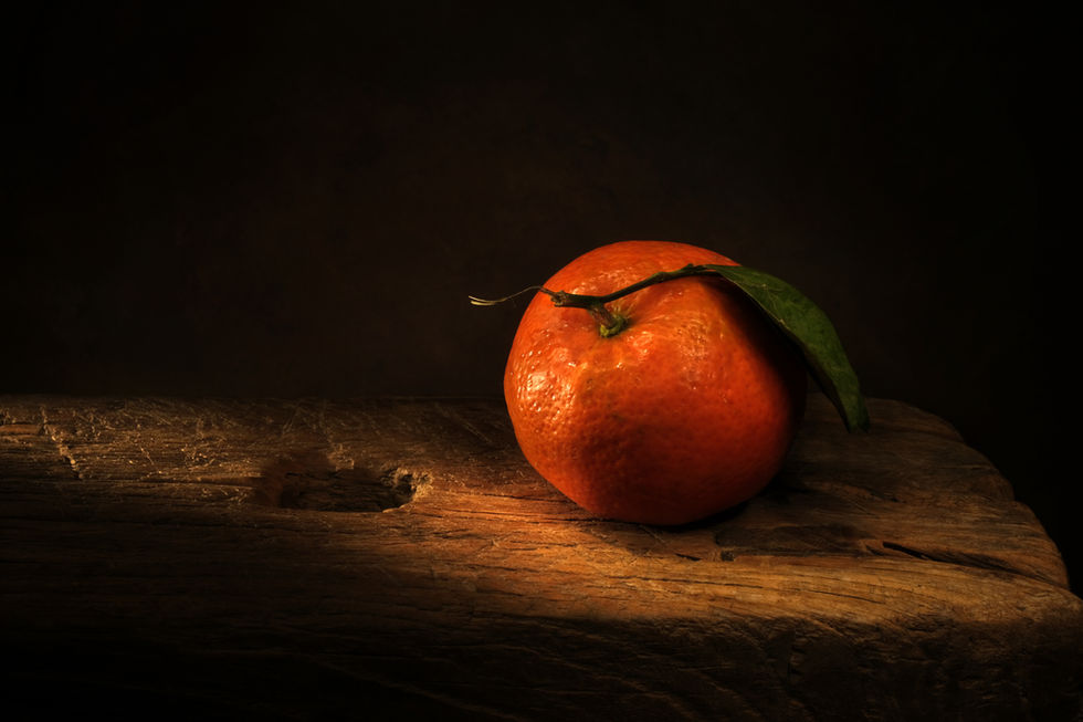 Orange with leaf