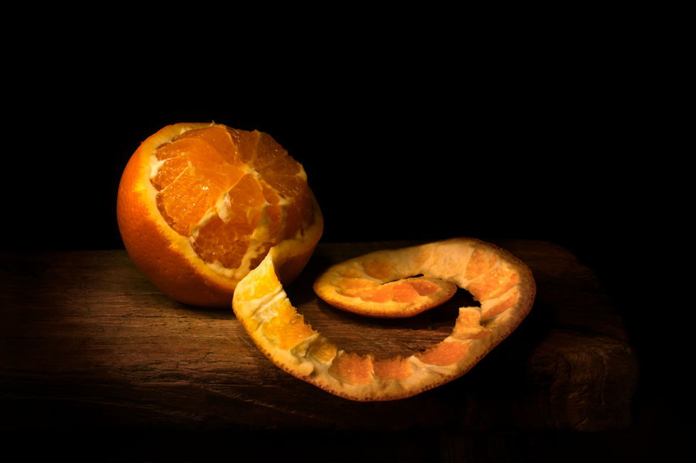 Orange peeled
