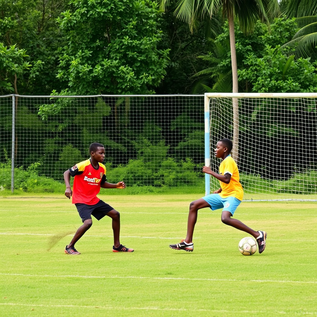 Young people in Jamaica playing sport
