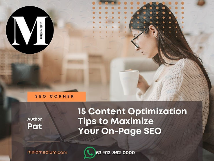 A content manager utilizing the 15 on-page SEO optimization tips she just learned to write content that ranks well on Google & other search engines.