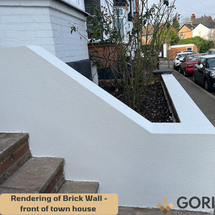 Rendering Front House Brick Fence - 1