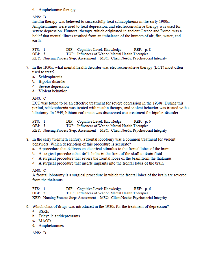 Thumbnail: Foundations of Mental Health Care 7th Edition Morrison Test Bank